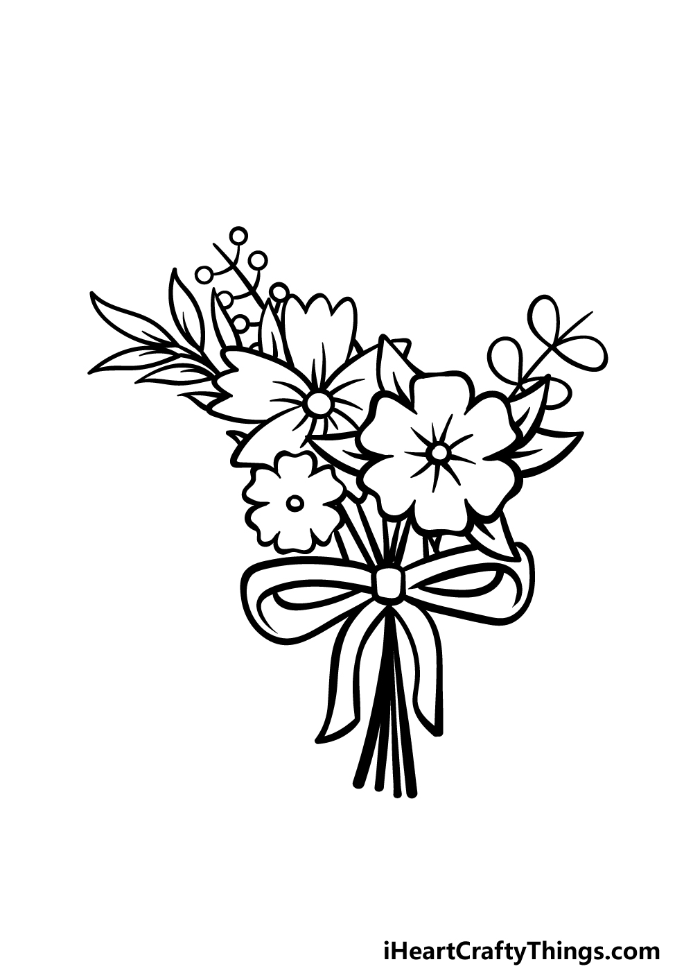 how to draw cartoon flowers step 4