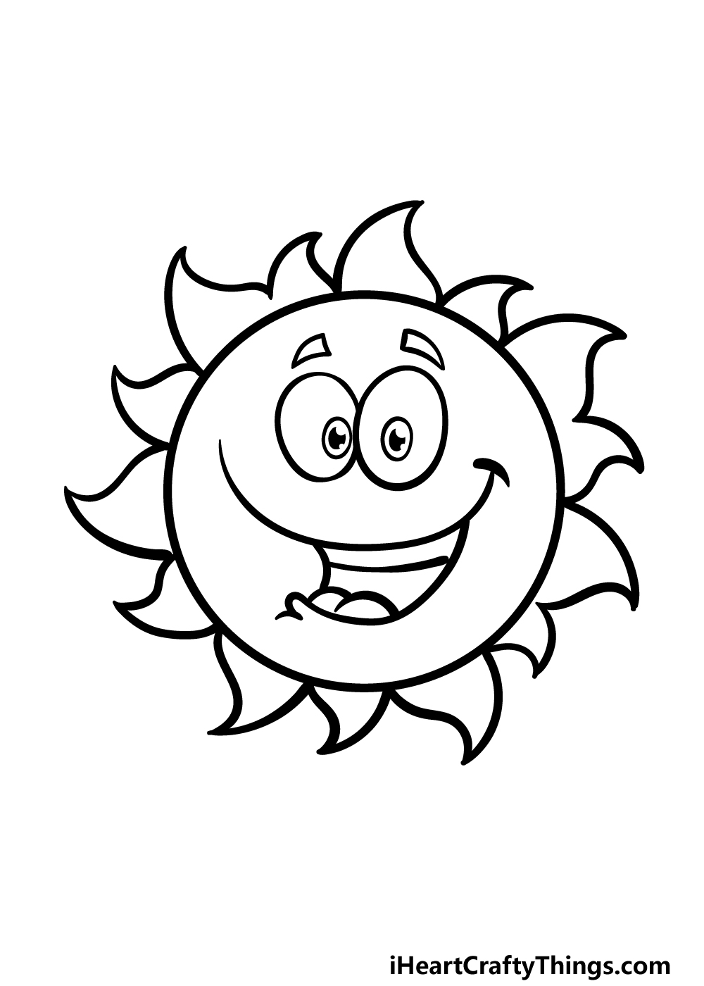 how to draw a cartoon sun step 5