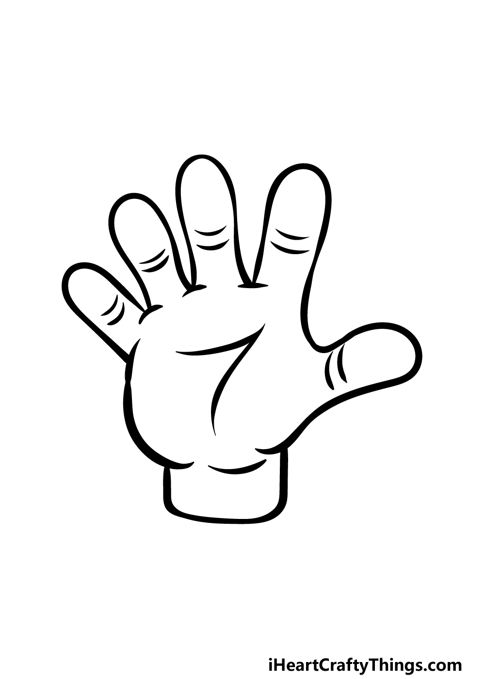 how to draw a cartoon hand step 5
