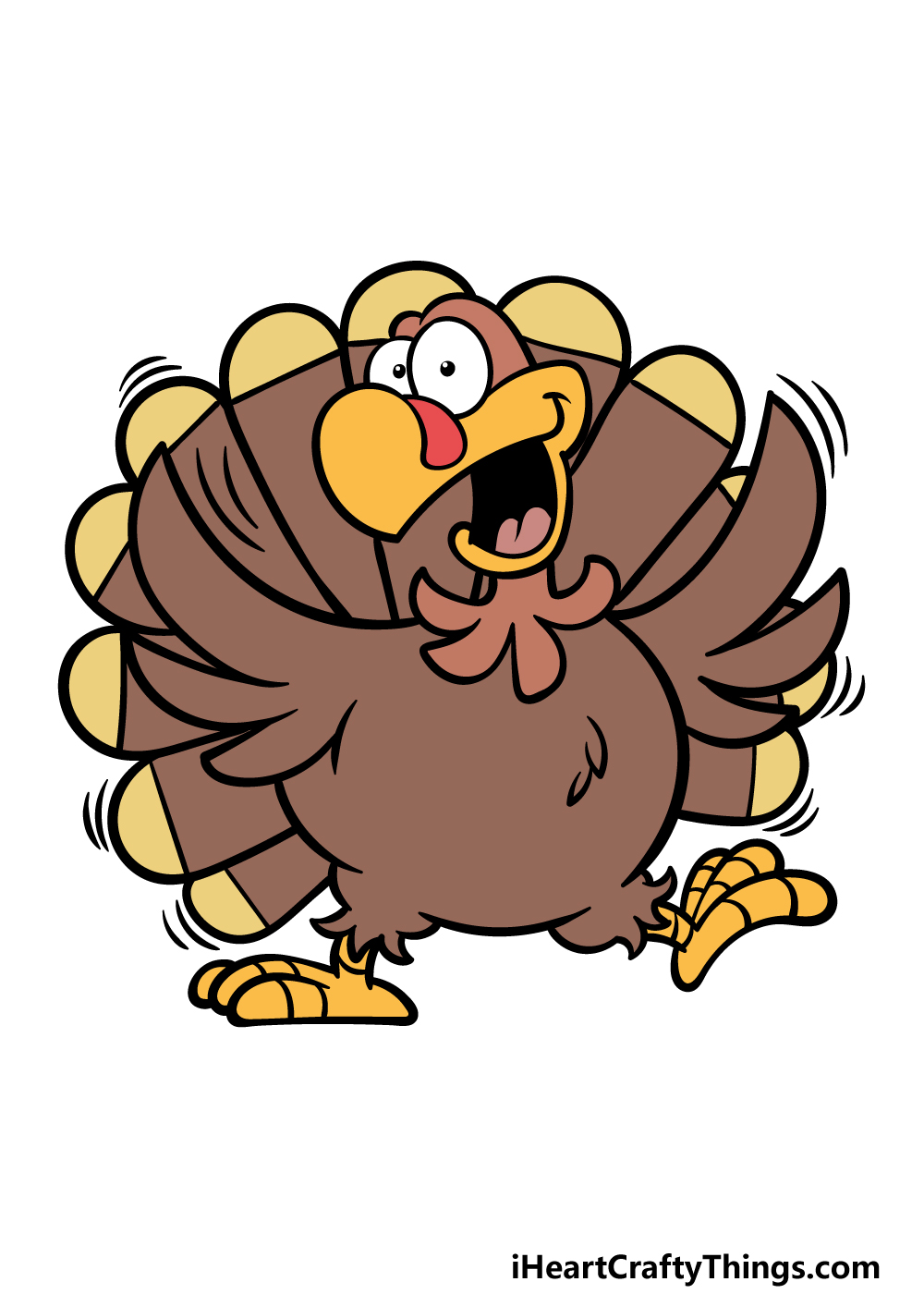 how to draw a cartoon turkey step 6