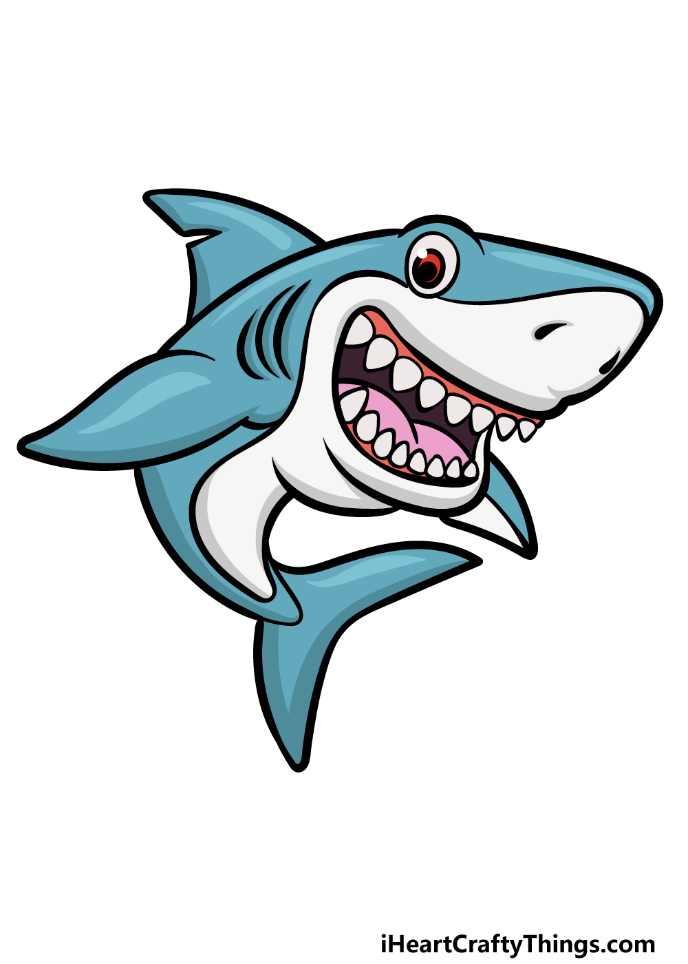 how to draw a cartoon shark step 6