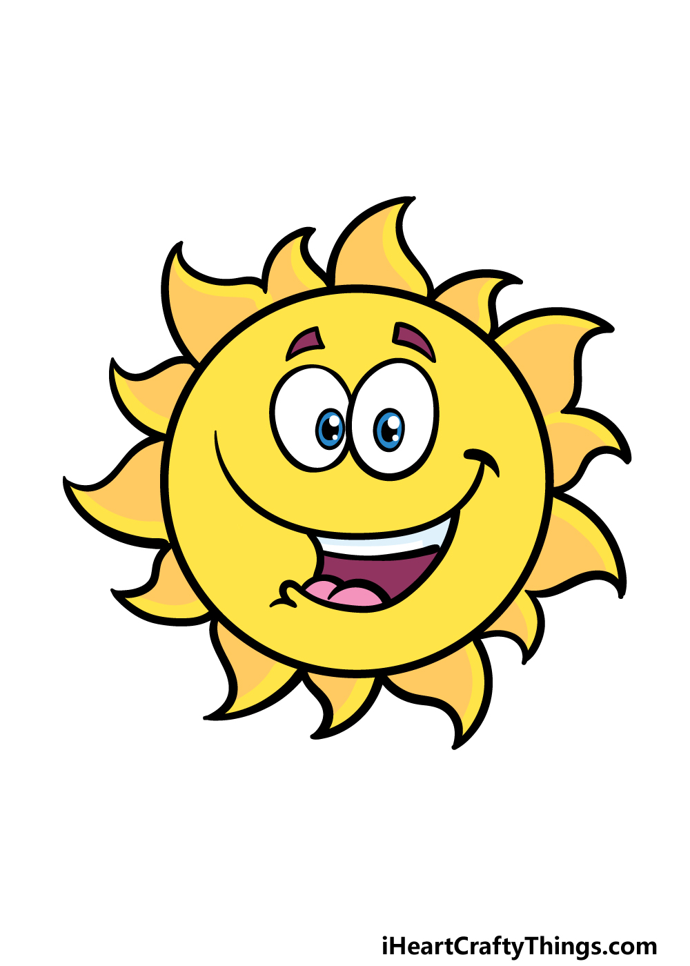 how to draw a cartoon sun step 6
