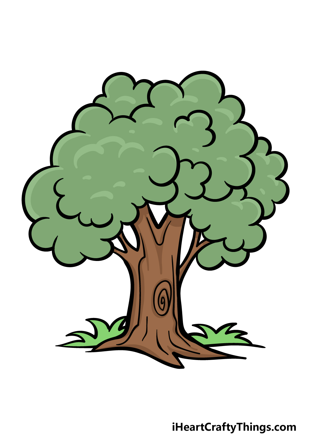 how to draw a cartoon tree step 6