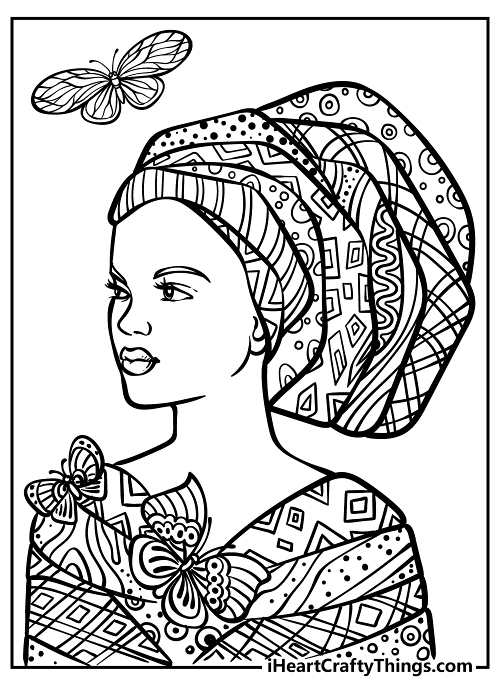 Adult cartoon coloring page