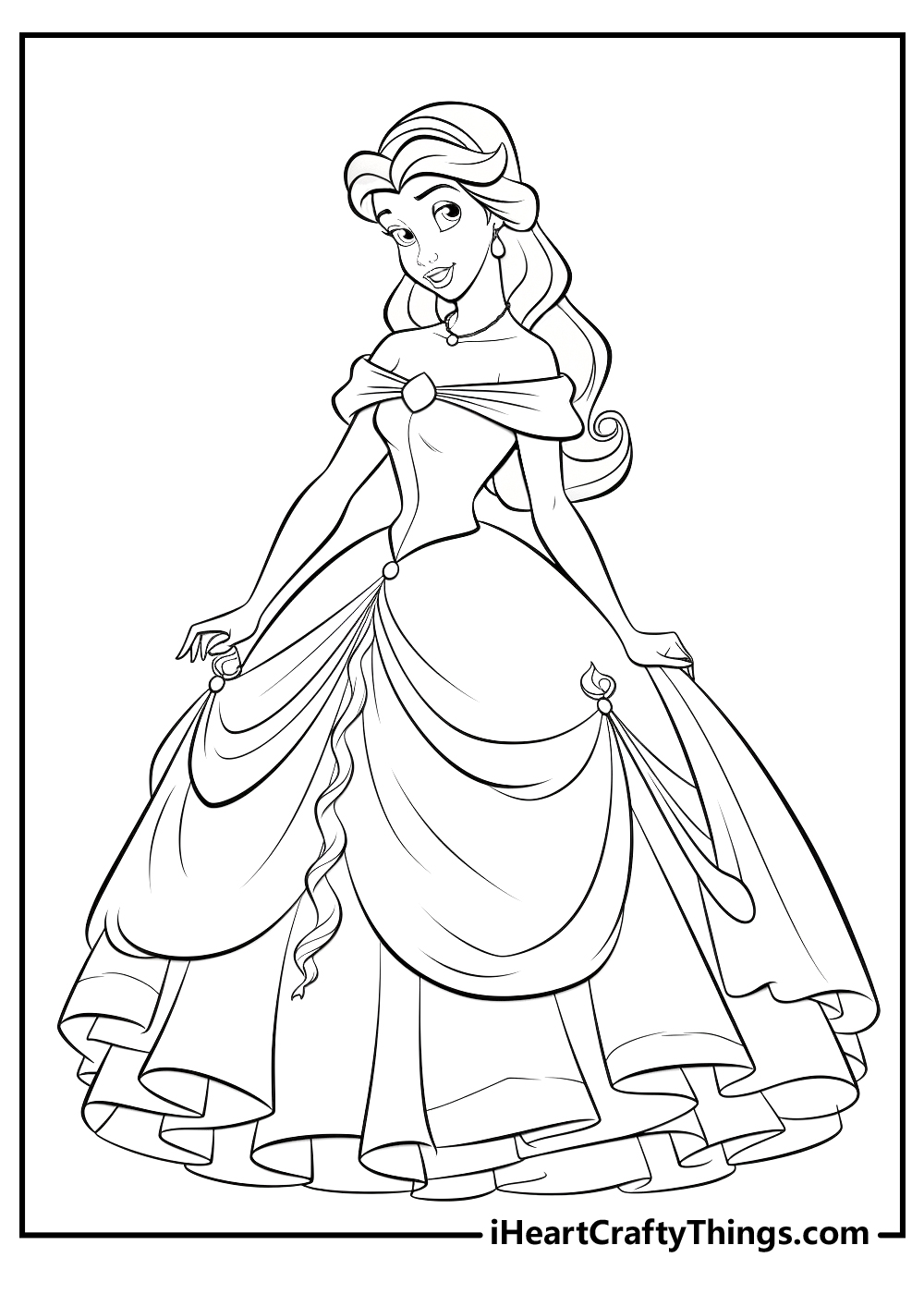 belle coloring pages for kids