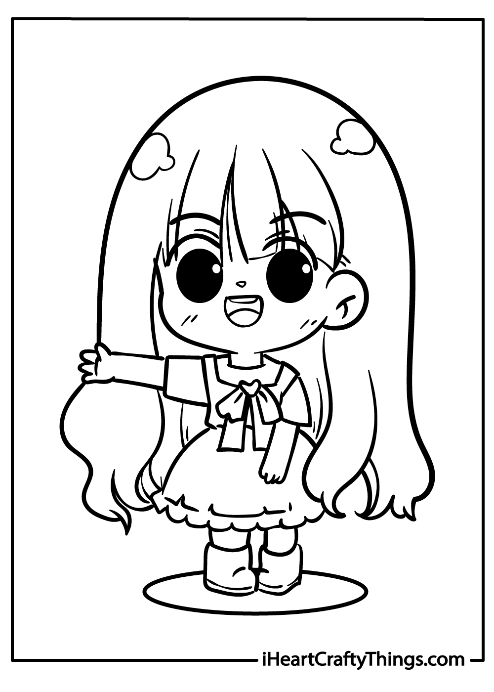chibi coloring sheet for kids