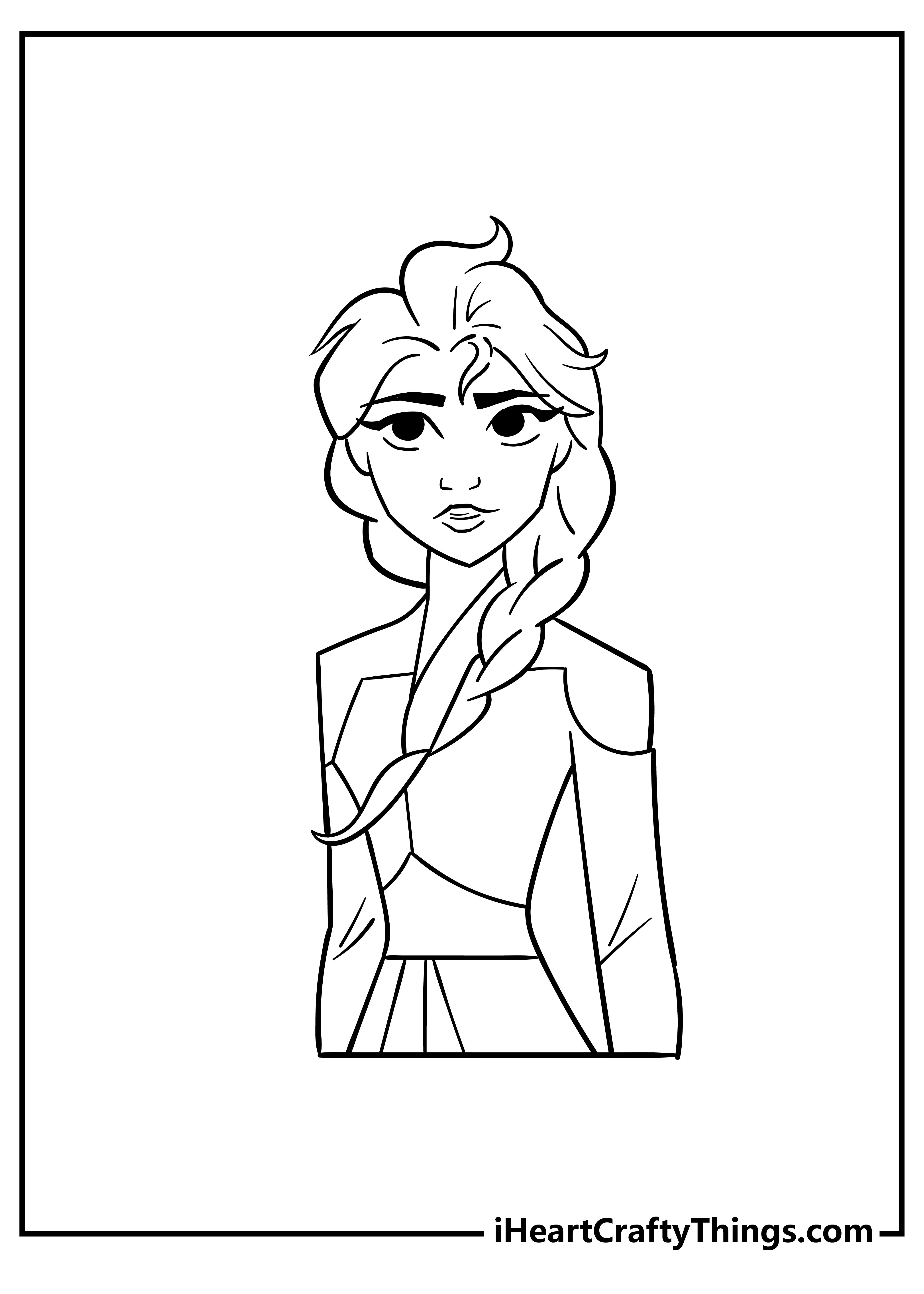 Elsa and Anna Coloring Original Sheet for children free download