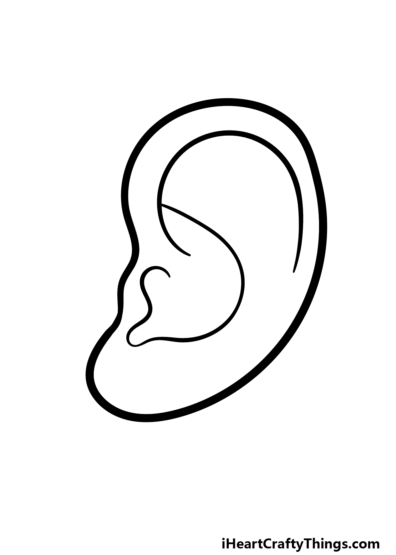 how to draw a cartoon ear step 3