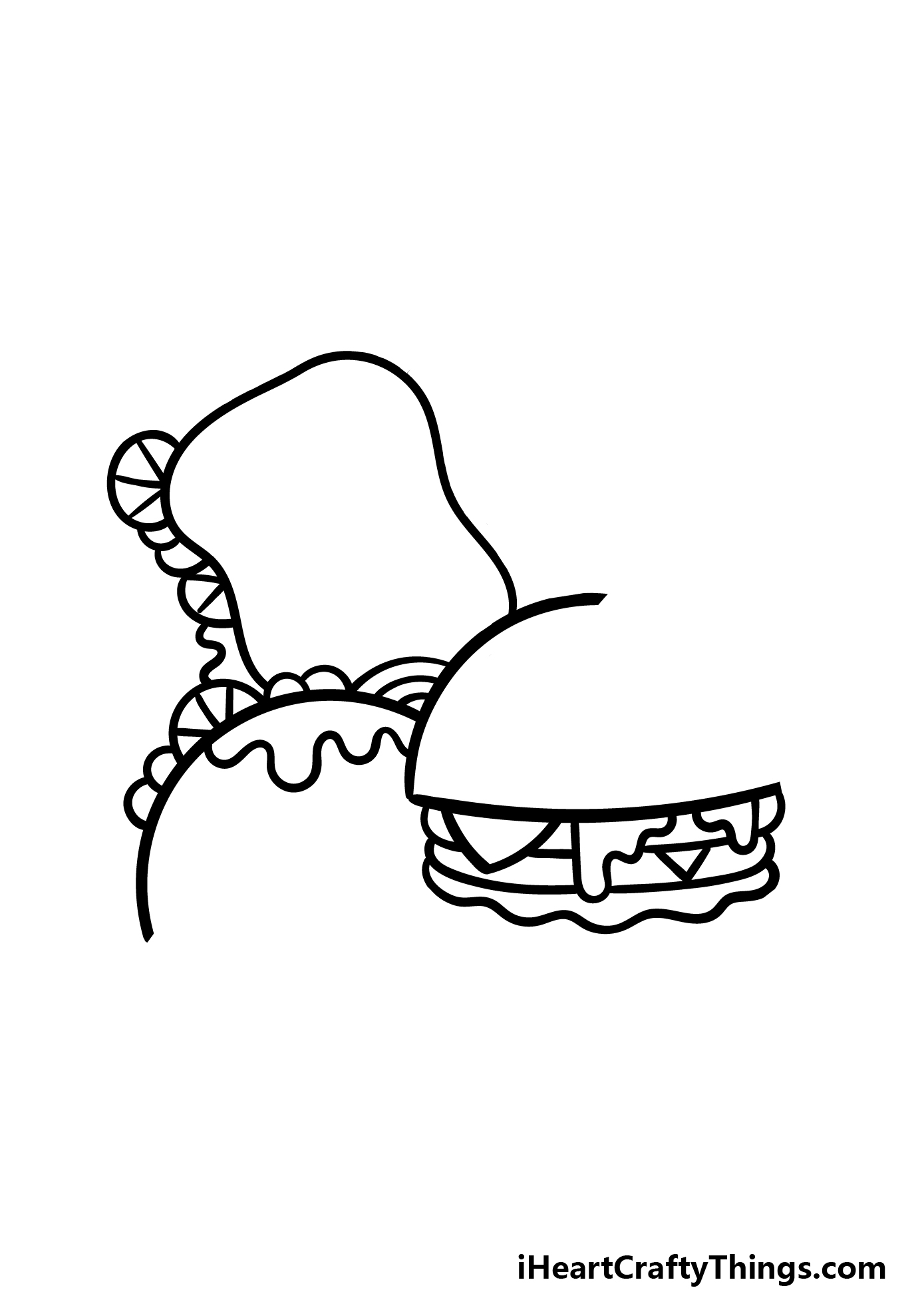 how to draw cartoon food step 1