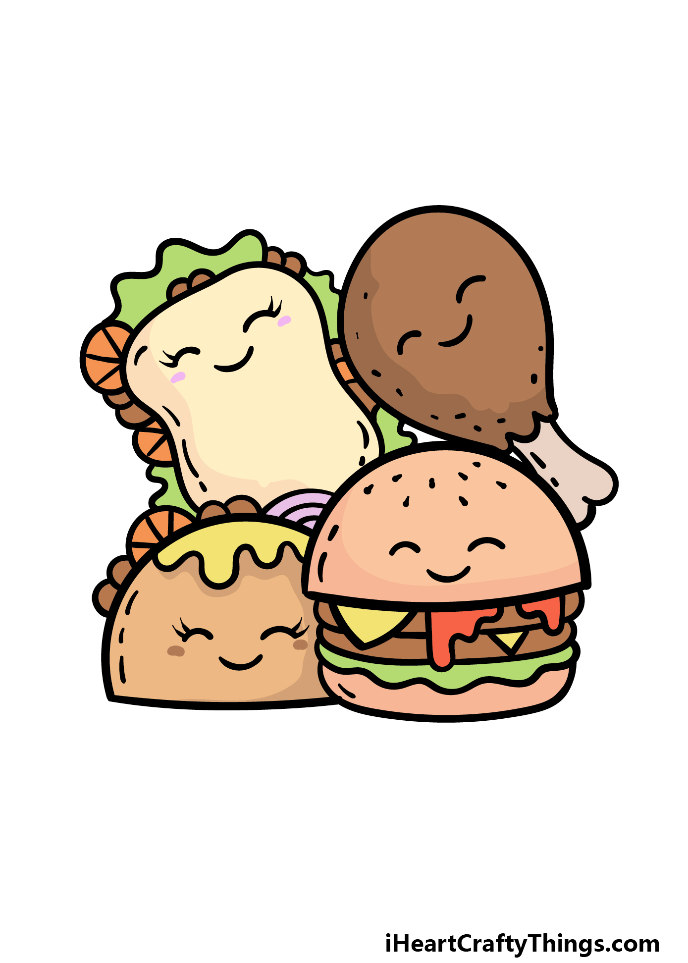 how to draw cartoon food step 6