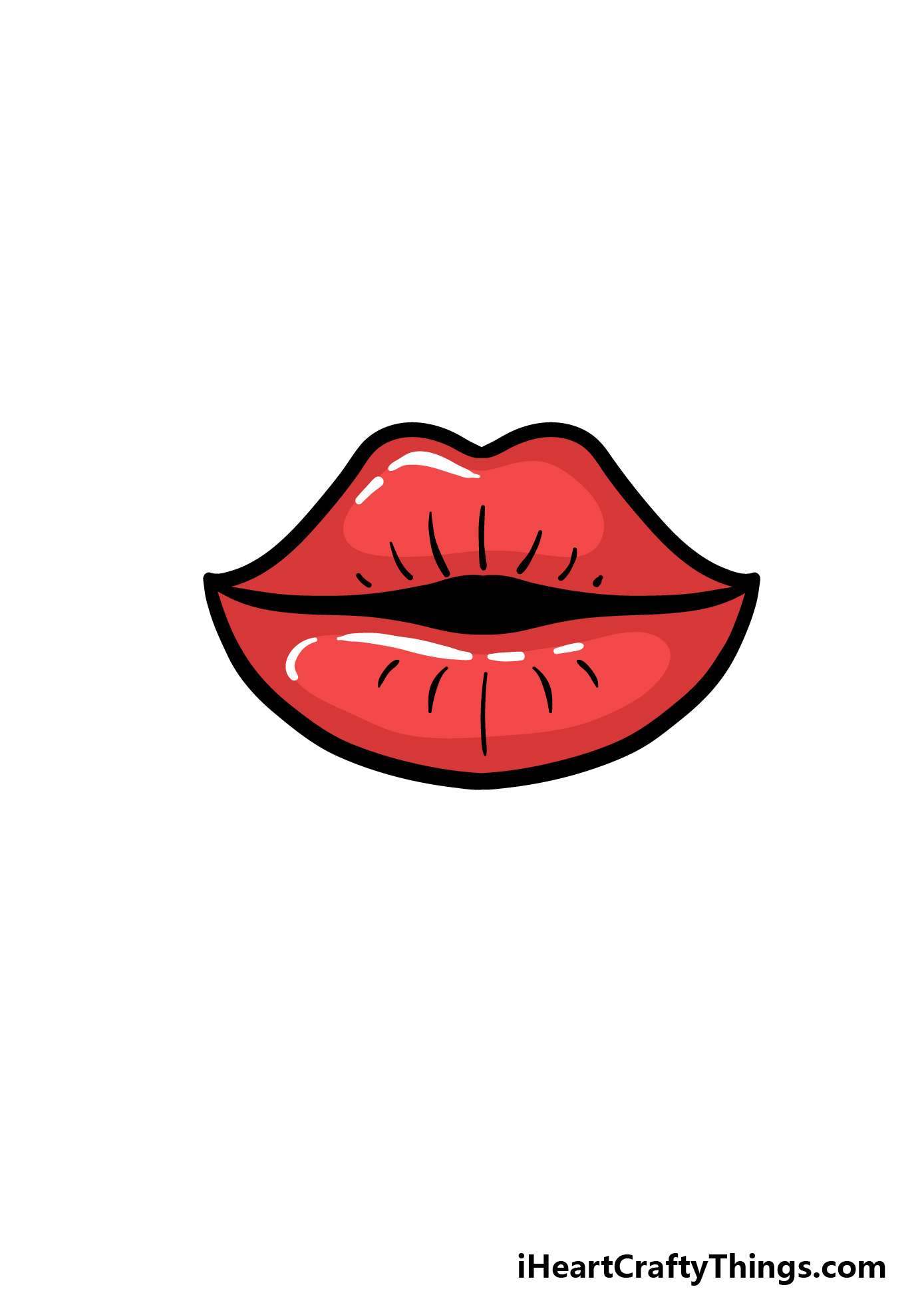 how to draw cartoon lips step 6