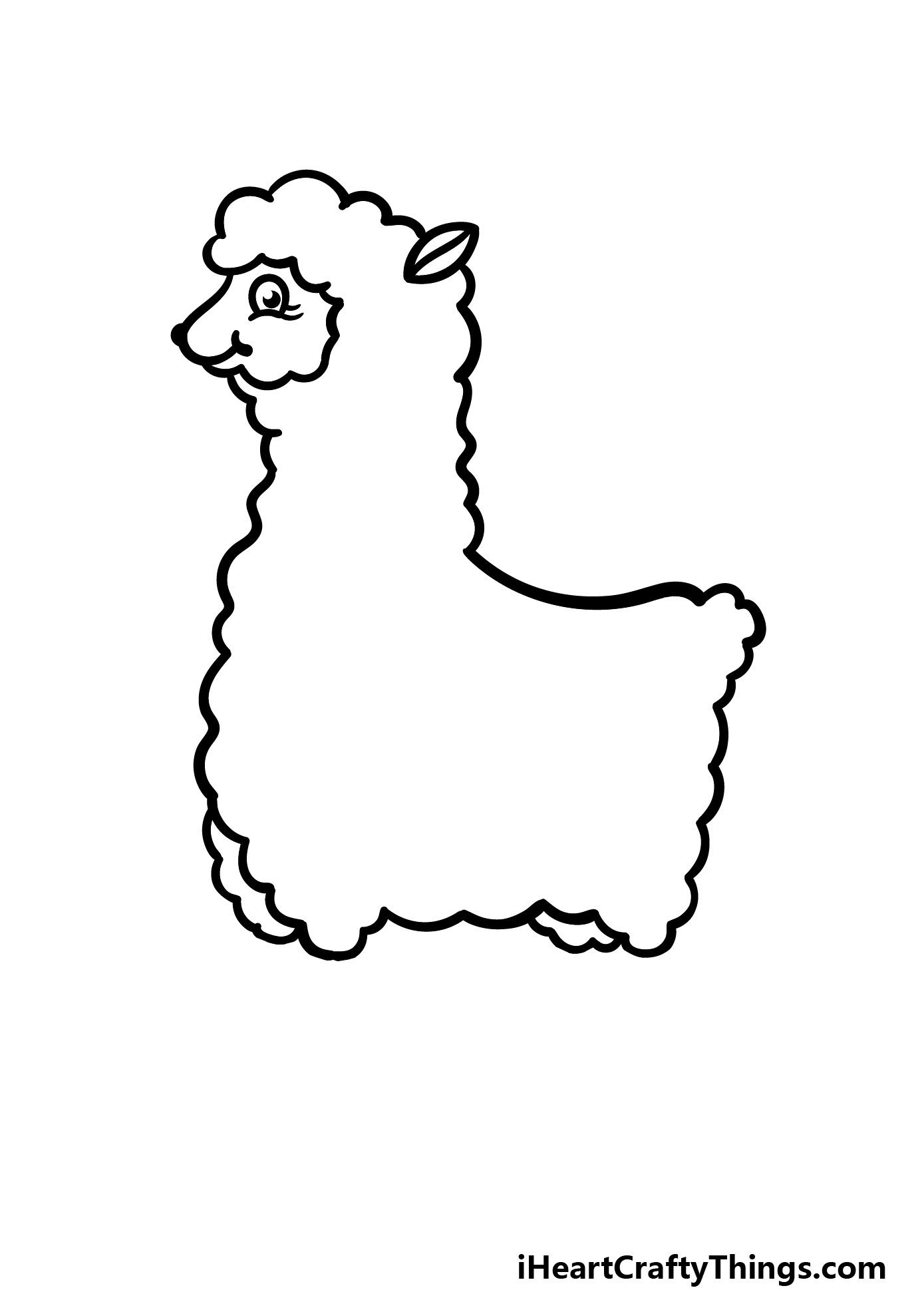 how to draw cartoon llama step 3