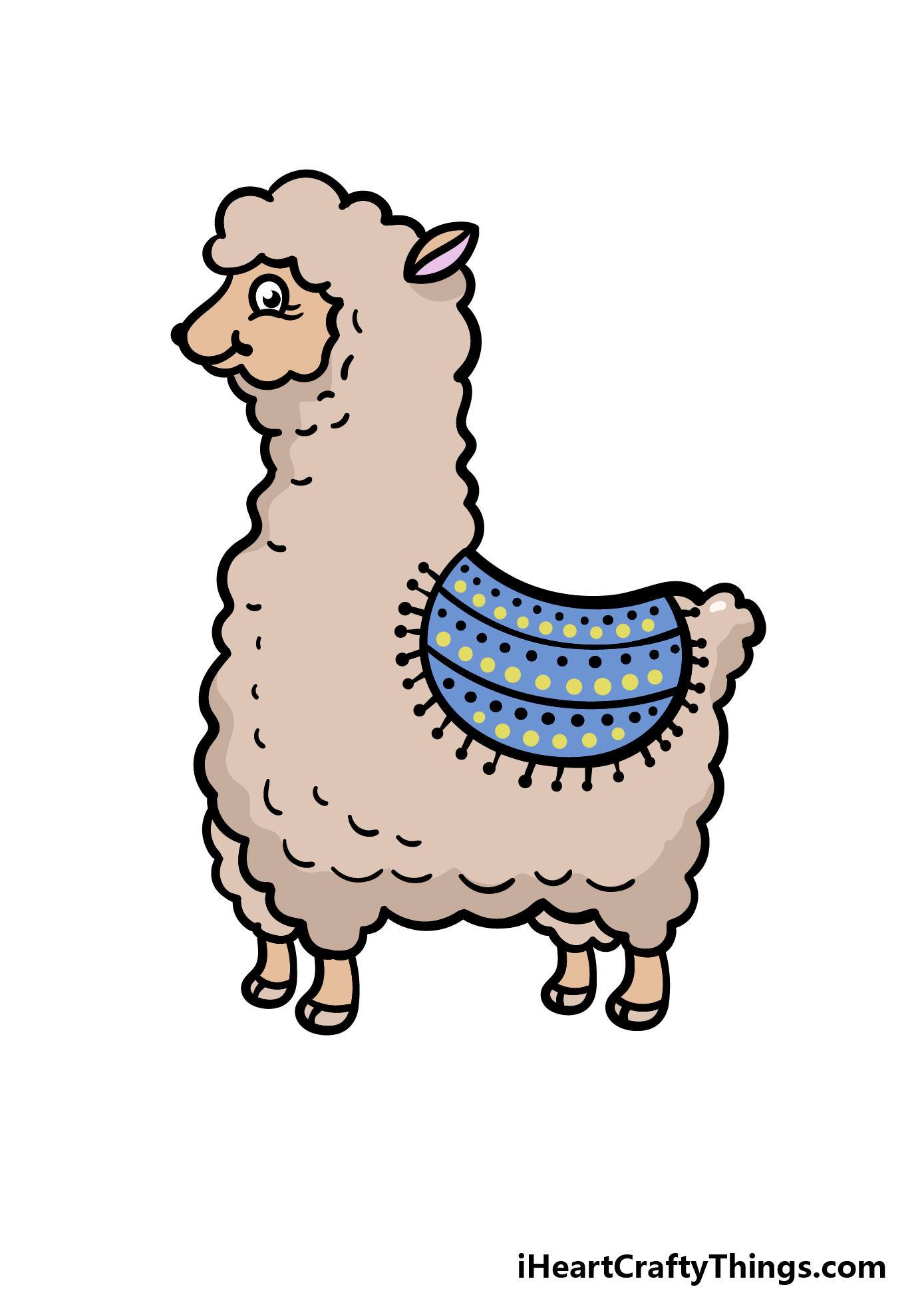how to draw cartoon llama step 6