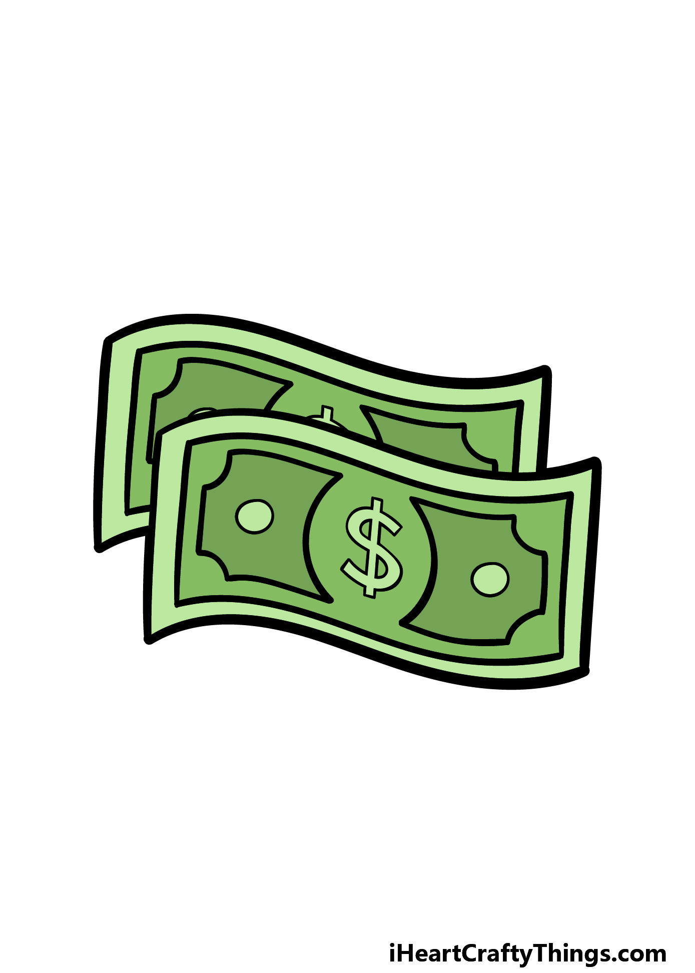 how to draw cartoon money step 6