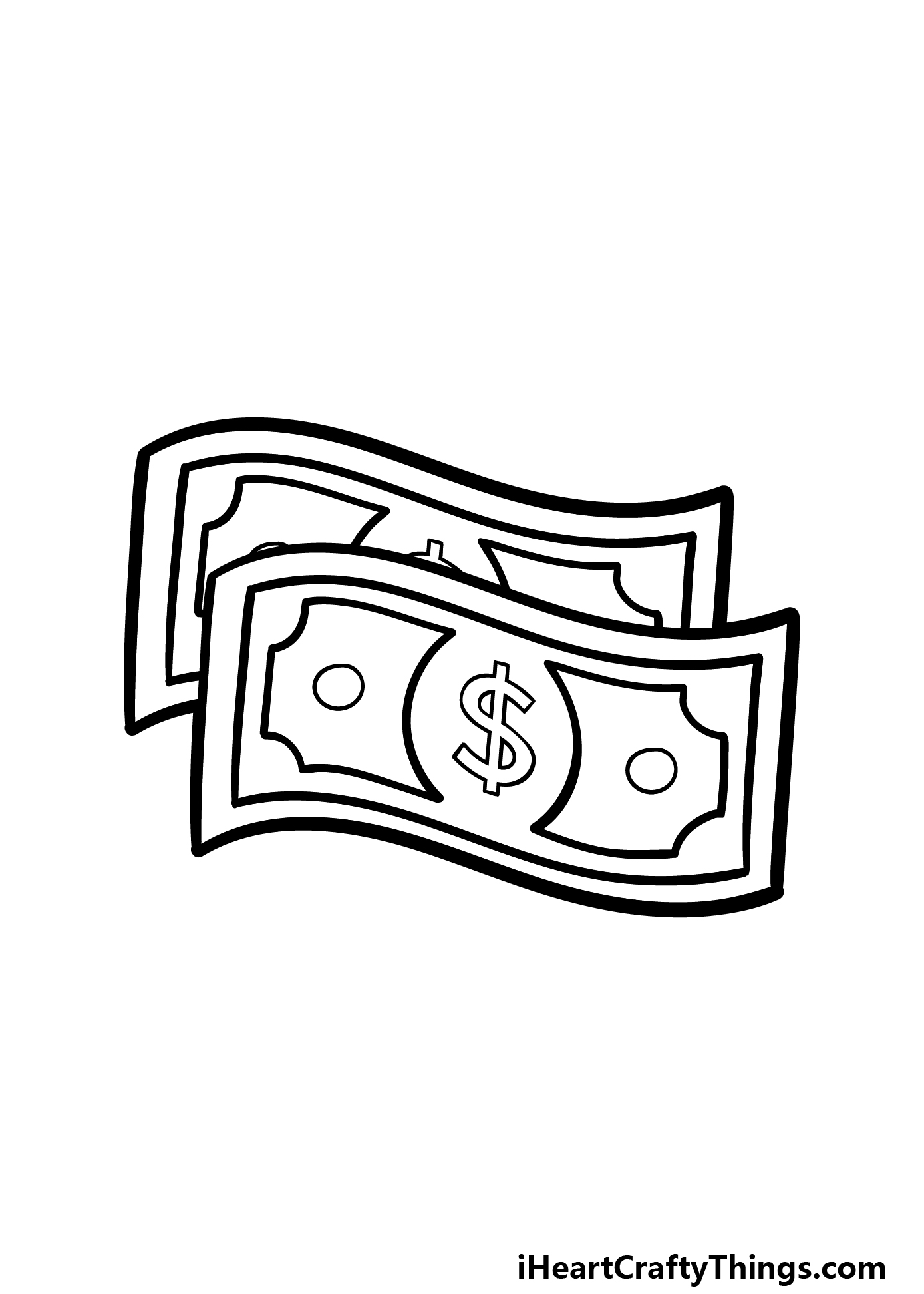 how to draw cartoon money step 5