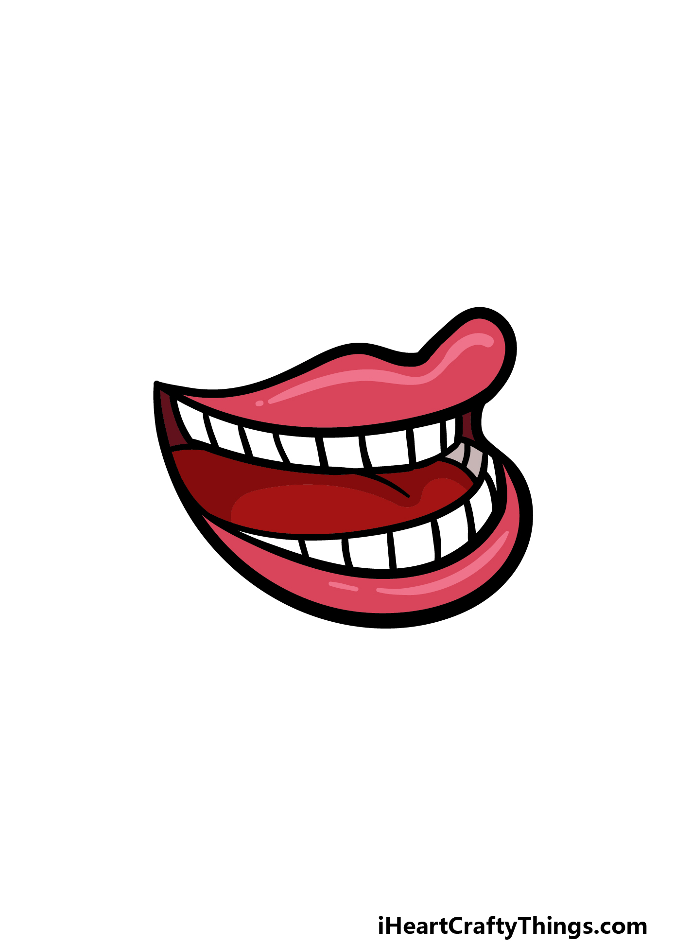 how to draw a cartoon mouth step 6