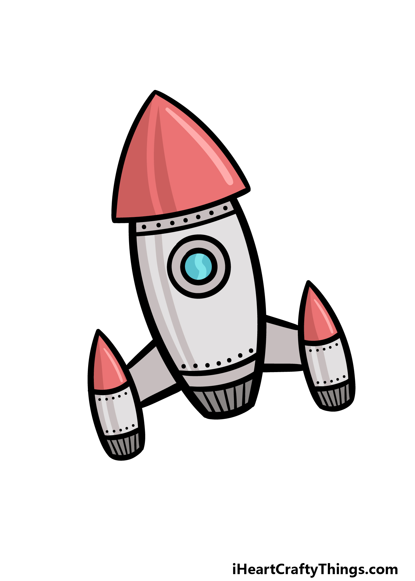 how to draw a cartoon rocket step 6