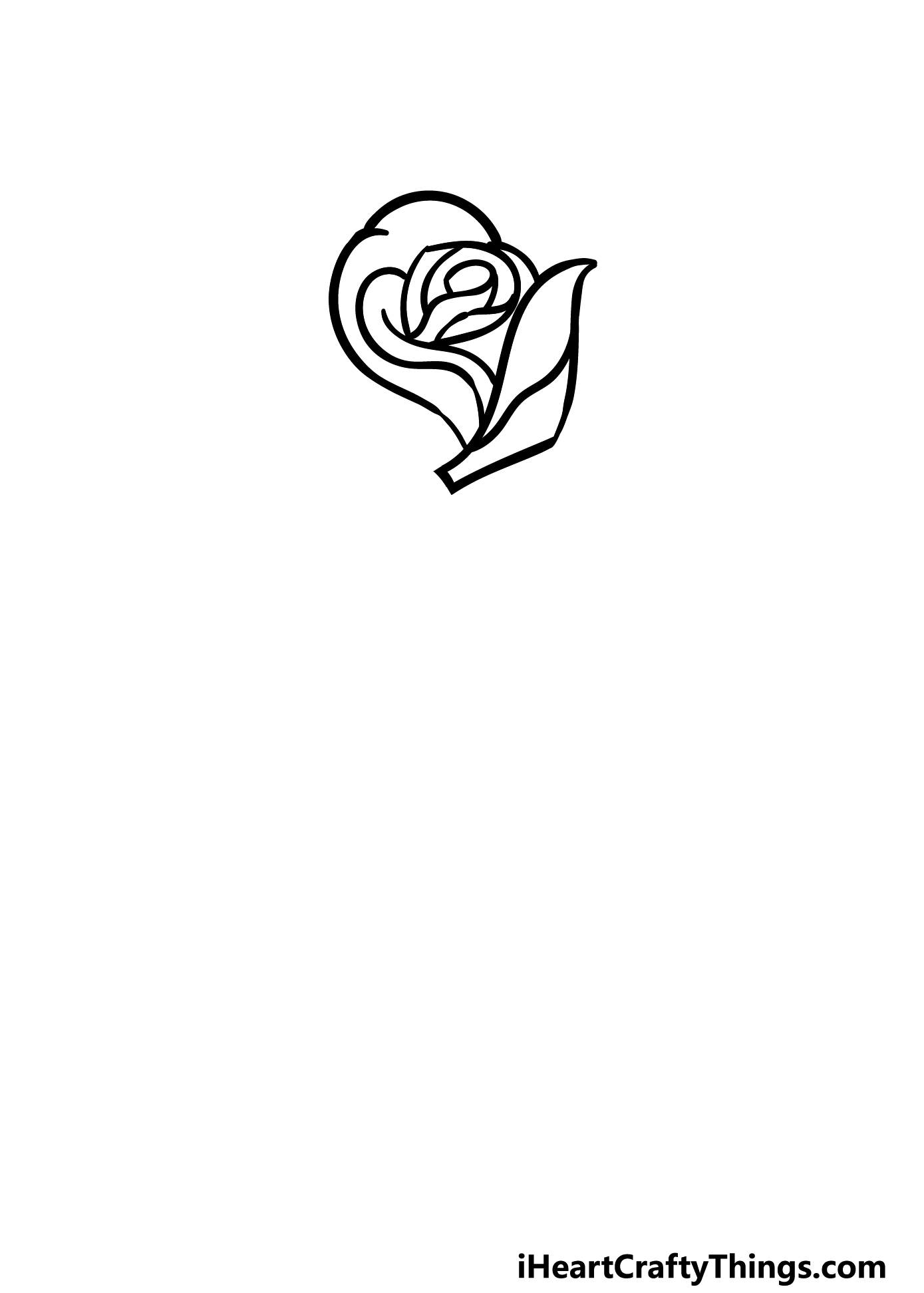 how to draw a cartoon rose step 1