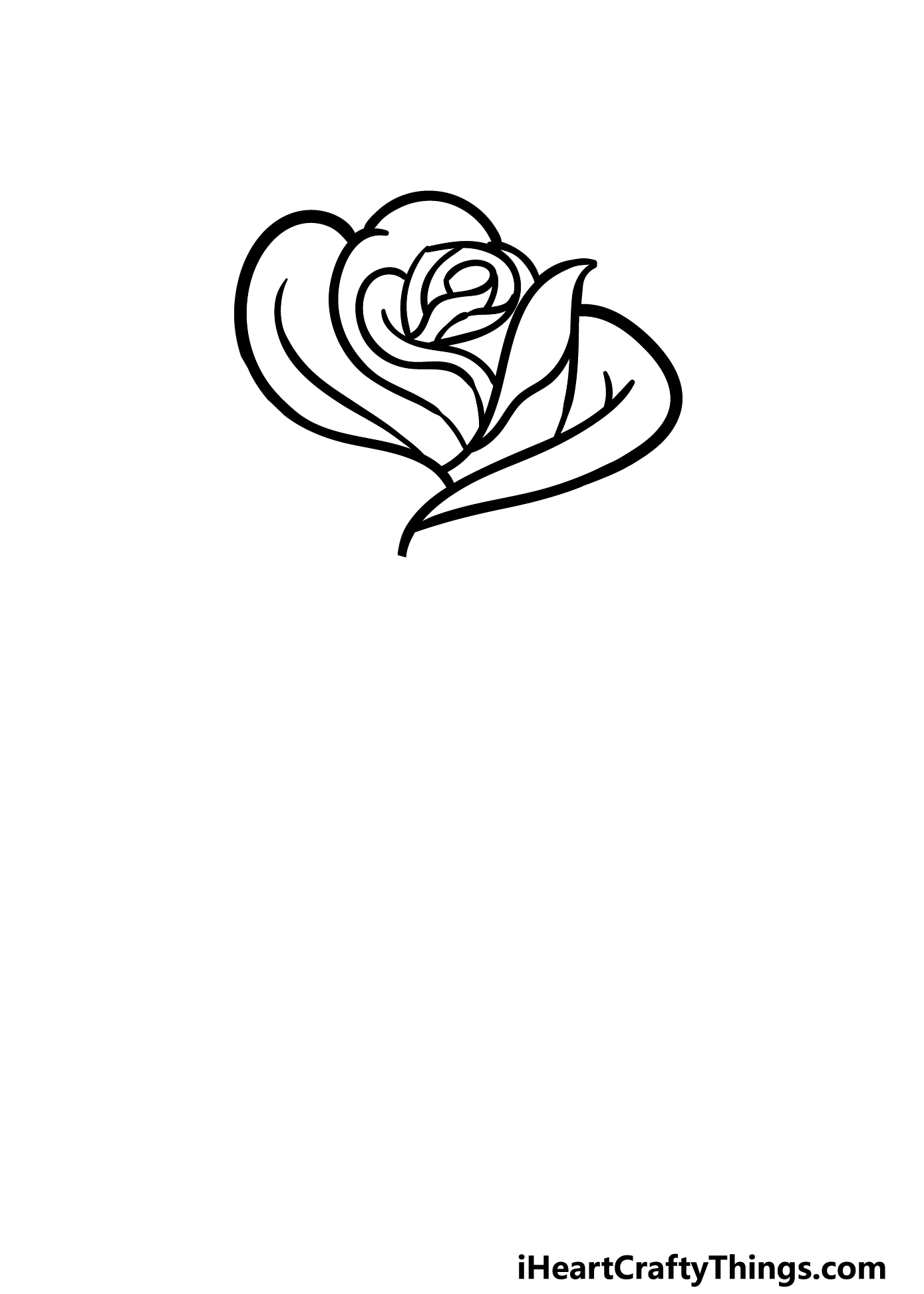 how to draw a cartoon rose step 2