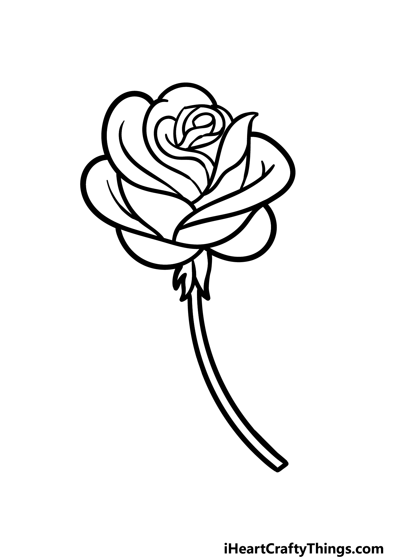 how to draw a cartoon rose step 4