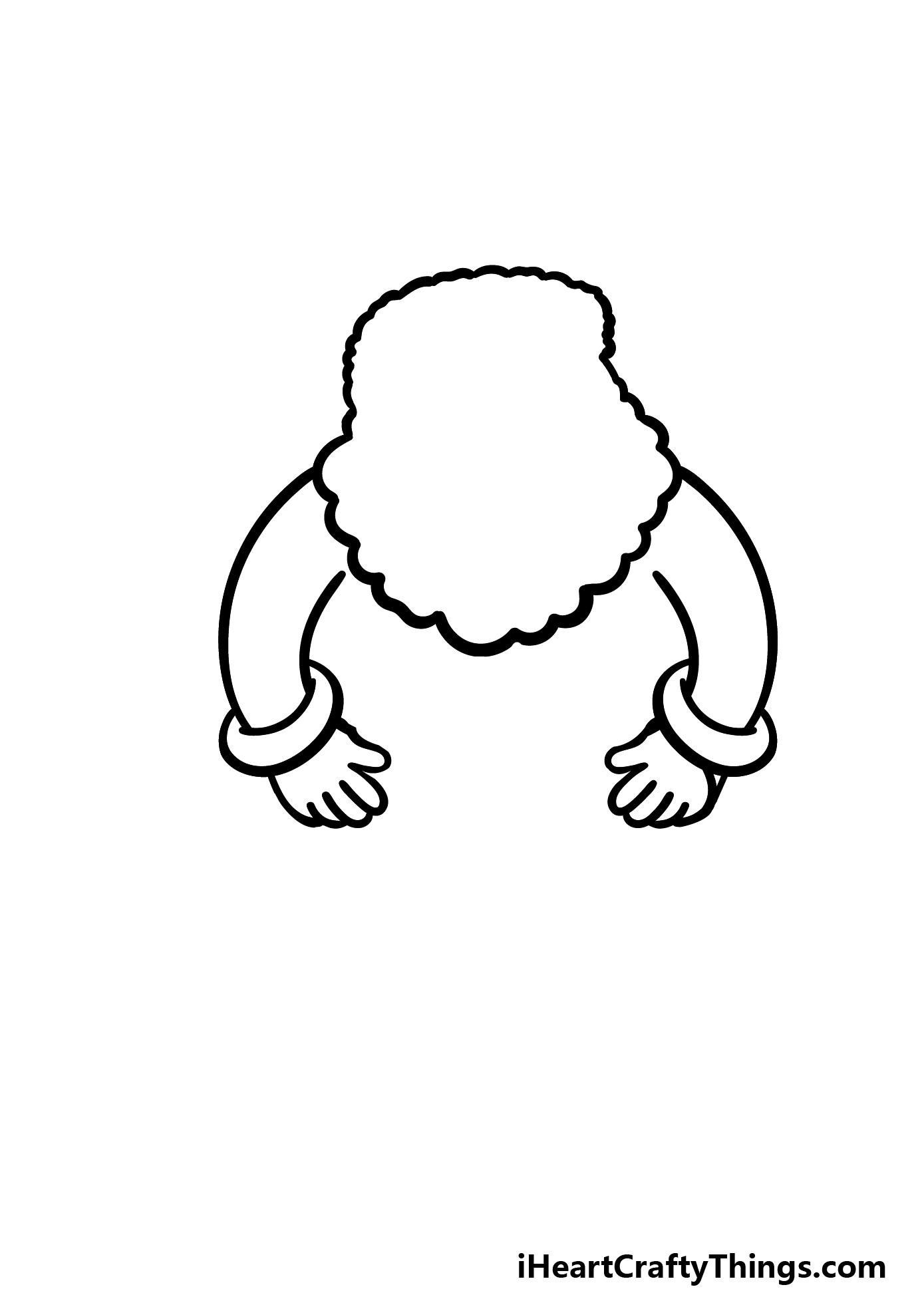 how to draw a cartoon Santa step 1