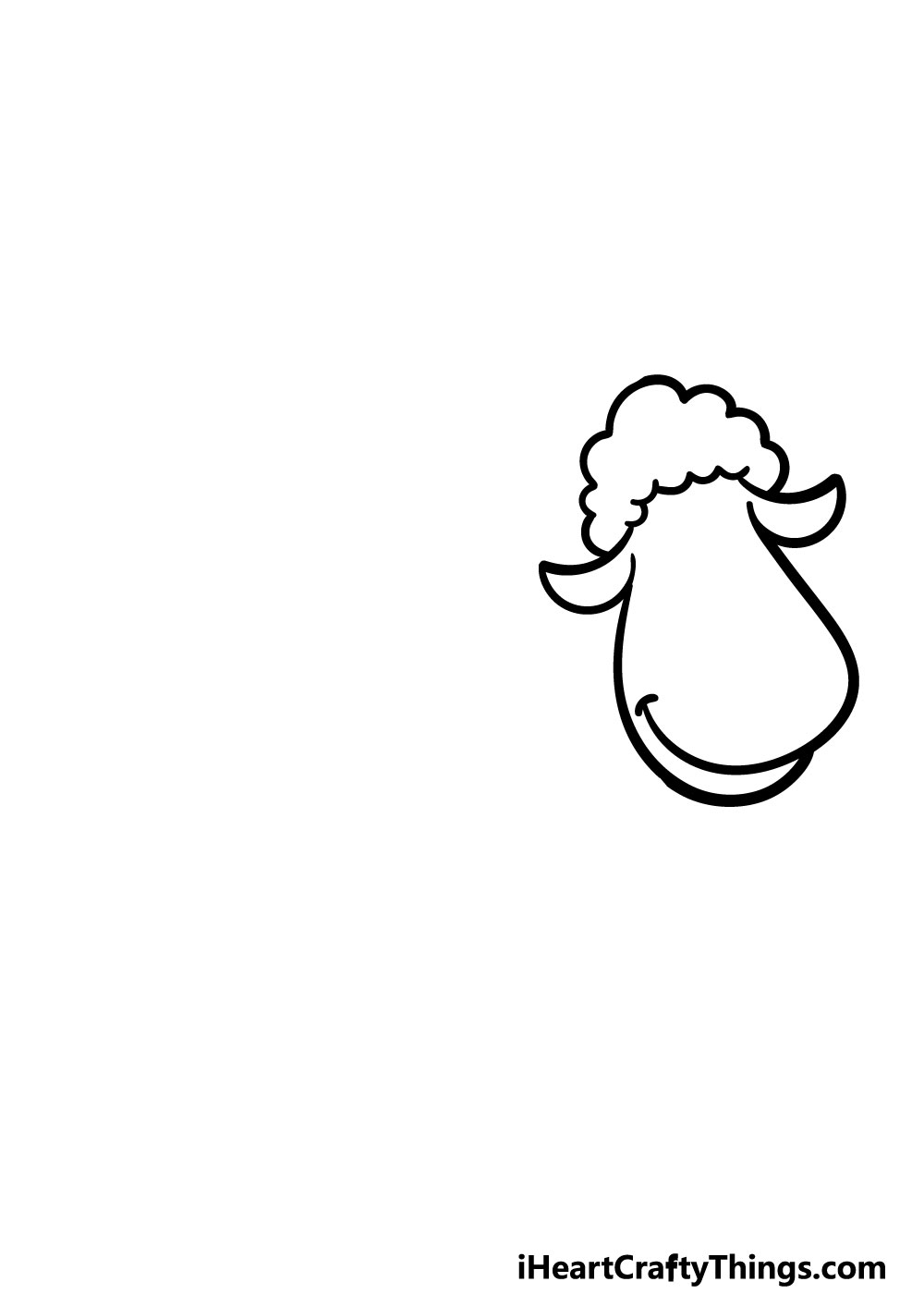 how to draw a cartoon sheep step 1