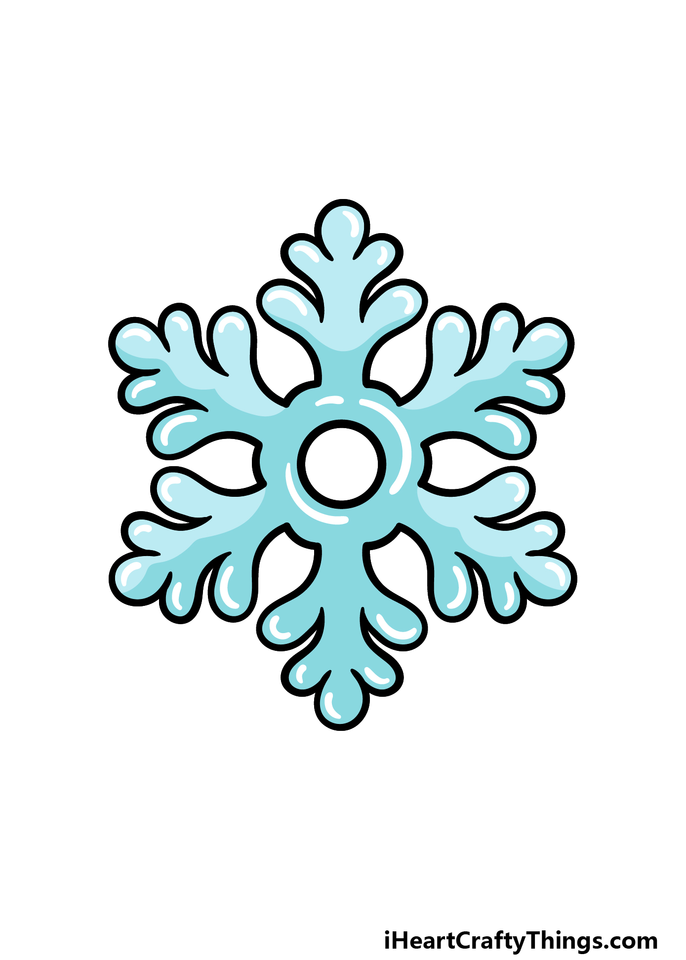 how to draw a cartoon snowflake step 6