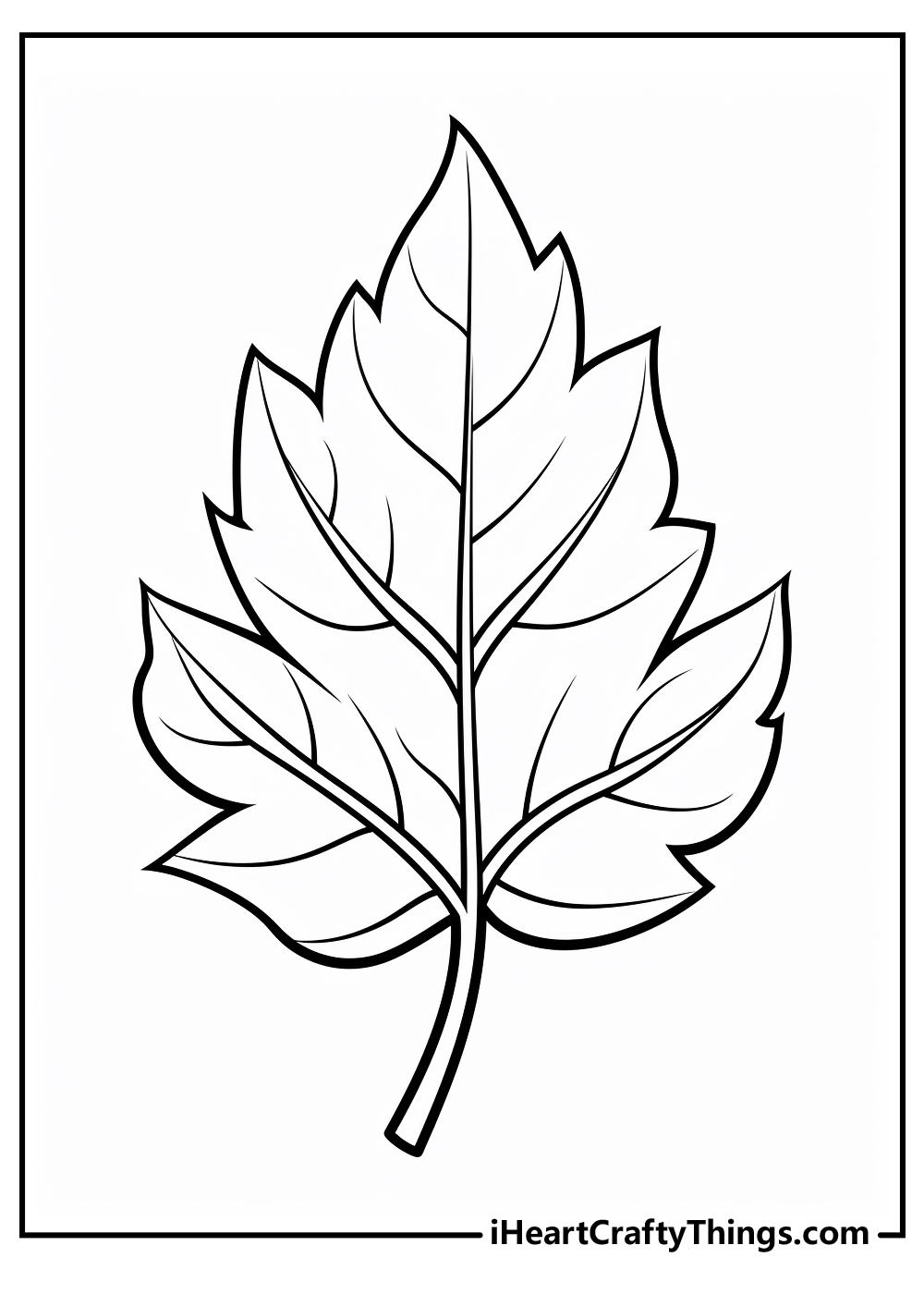 leaf coloring printable for kids