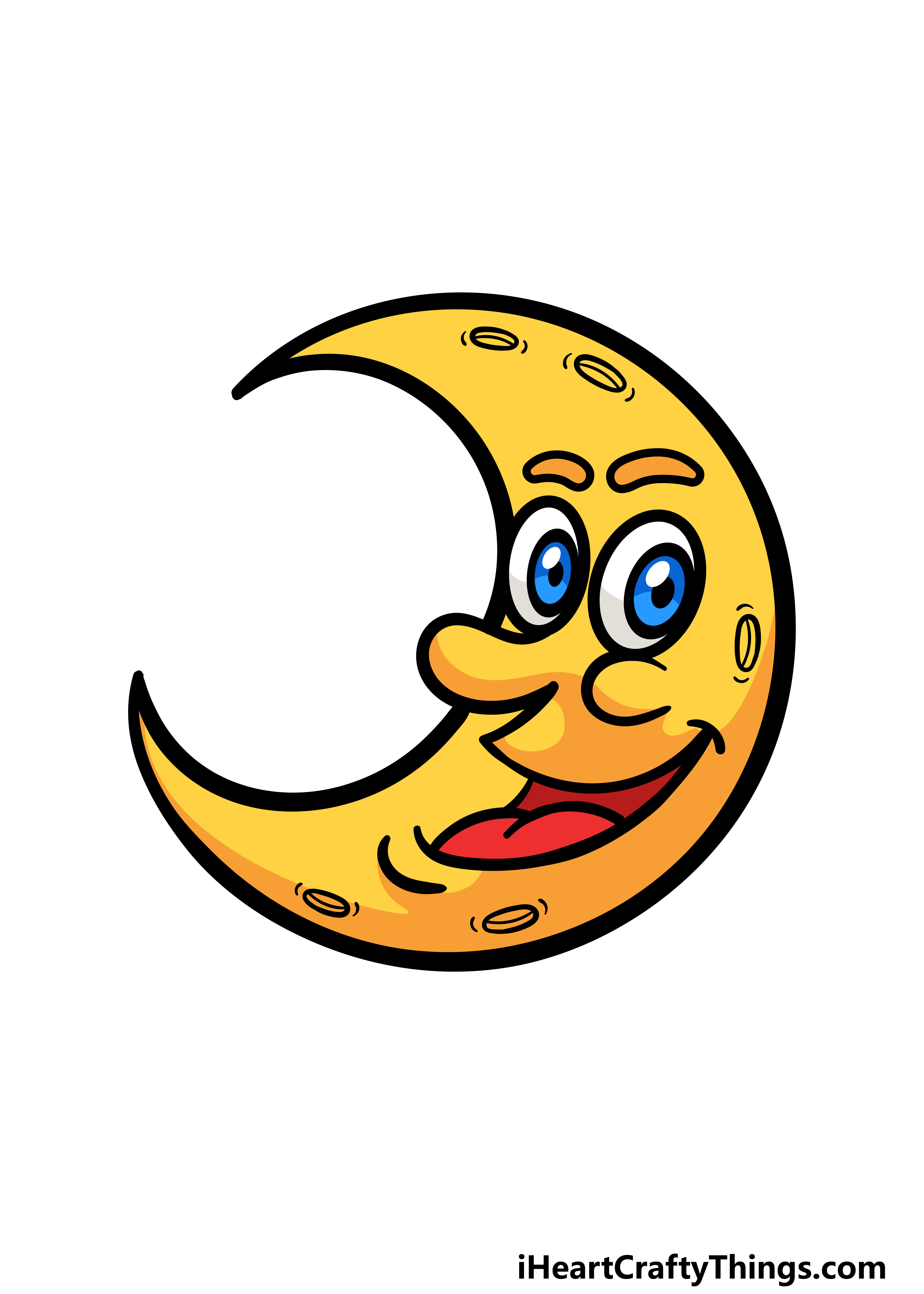 how to draw a cartoon moon step 6