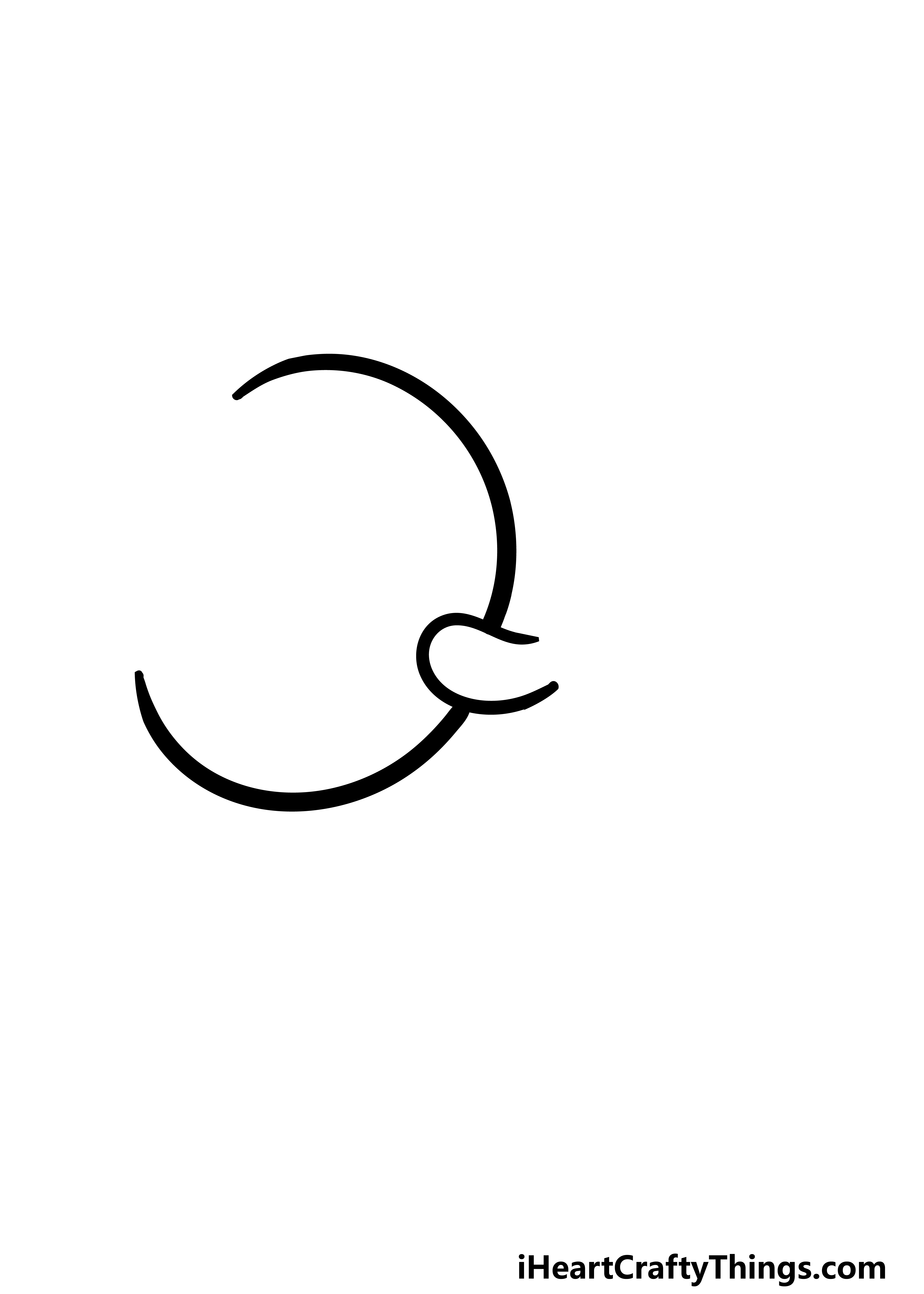 how to draw a cartoon moon step 1
