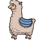 how to draw cartoon llama image