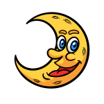 how to draw a cartoon moon image