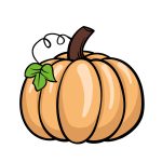 how to draw a cartoon pumpkin image