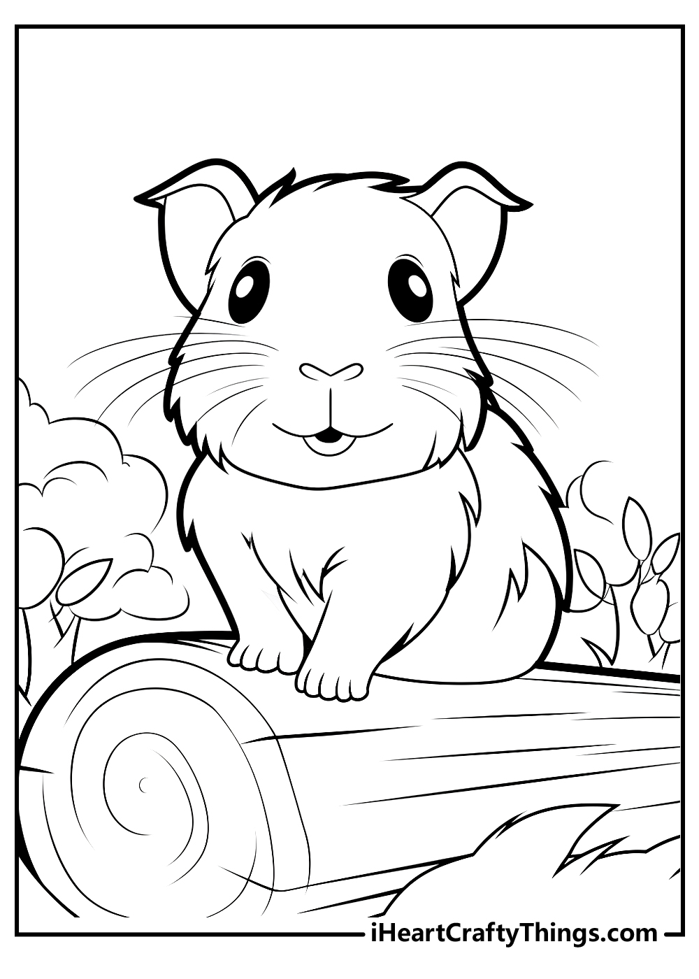 black-and-white guinea pig coloring pages