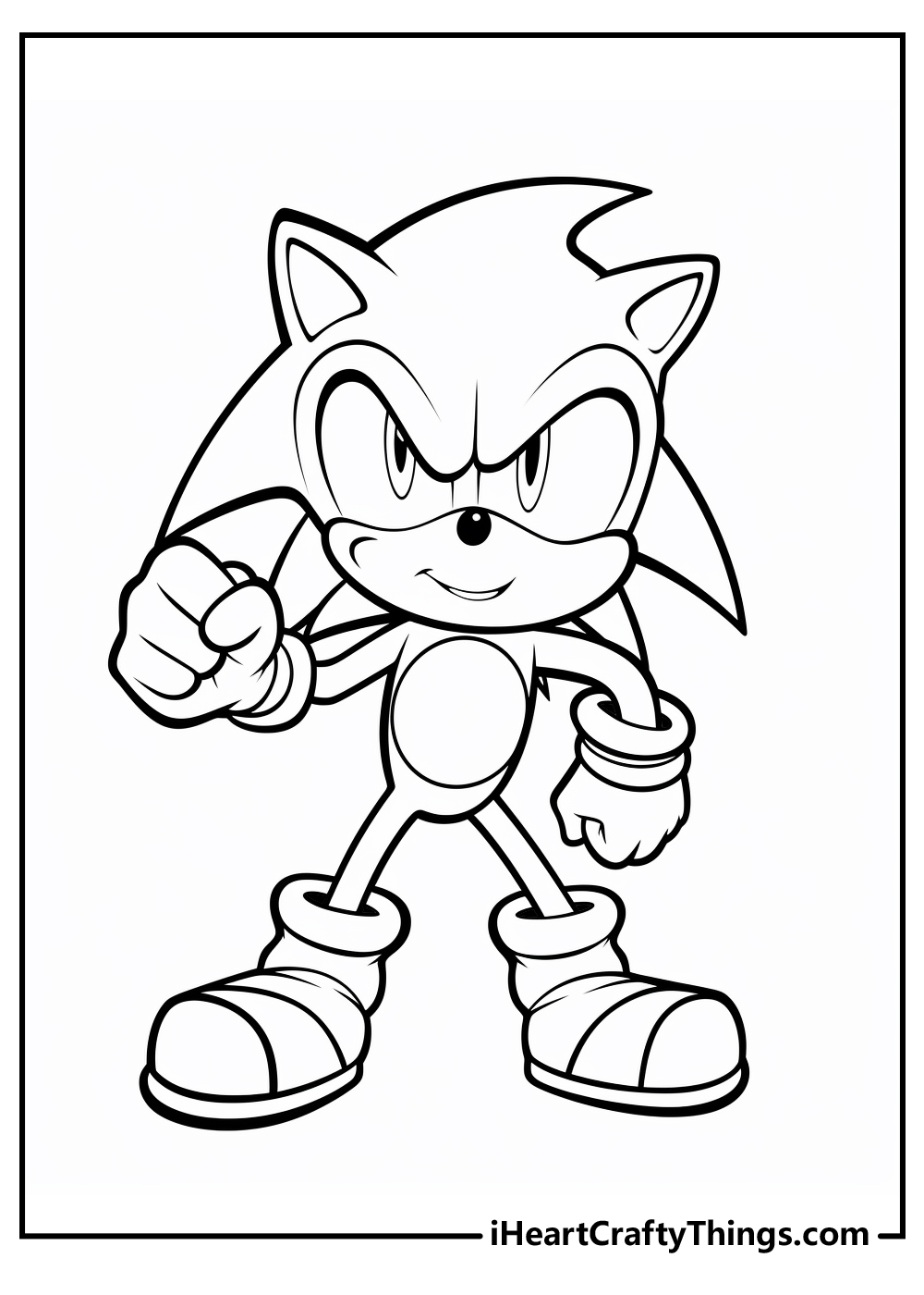Sonic the Hedgehog printable coloring page for kids