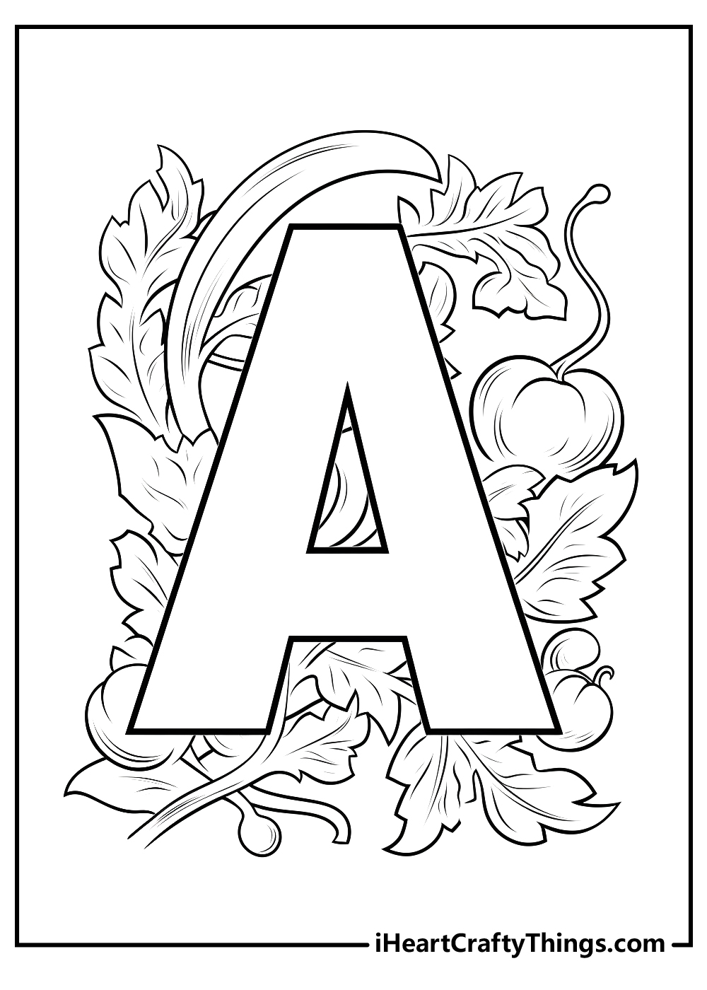 original letter A coloring printable