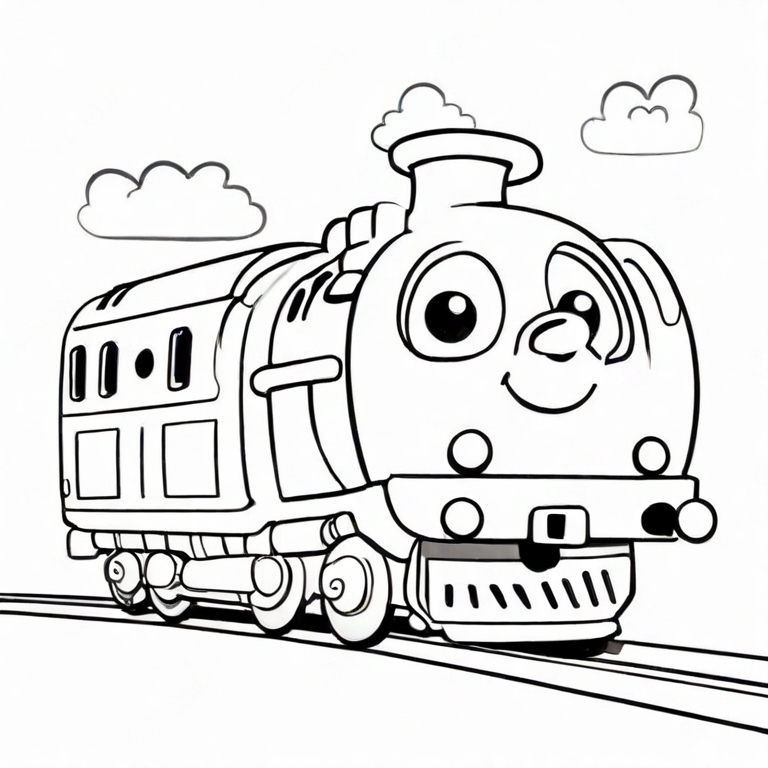 cartoon train drawing