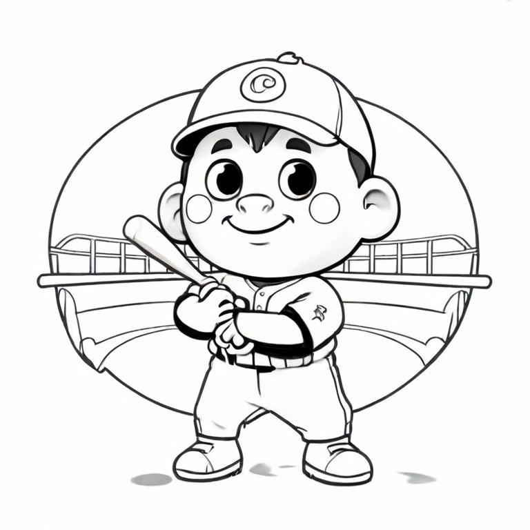 cartoon baseball drawing