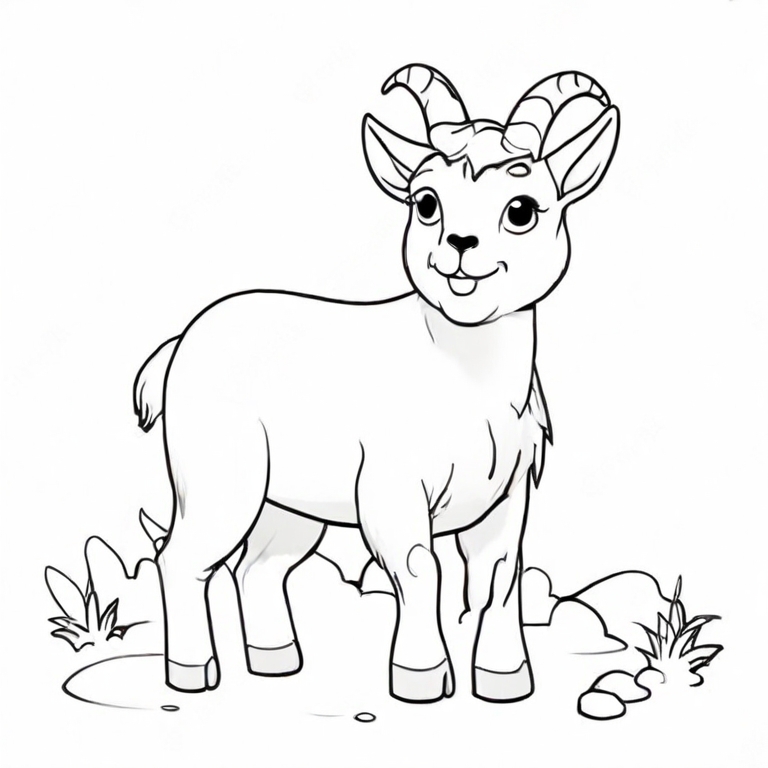 cartoon goat drawing
