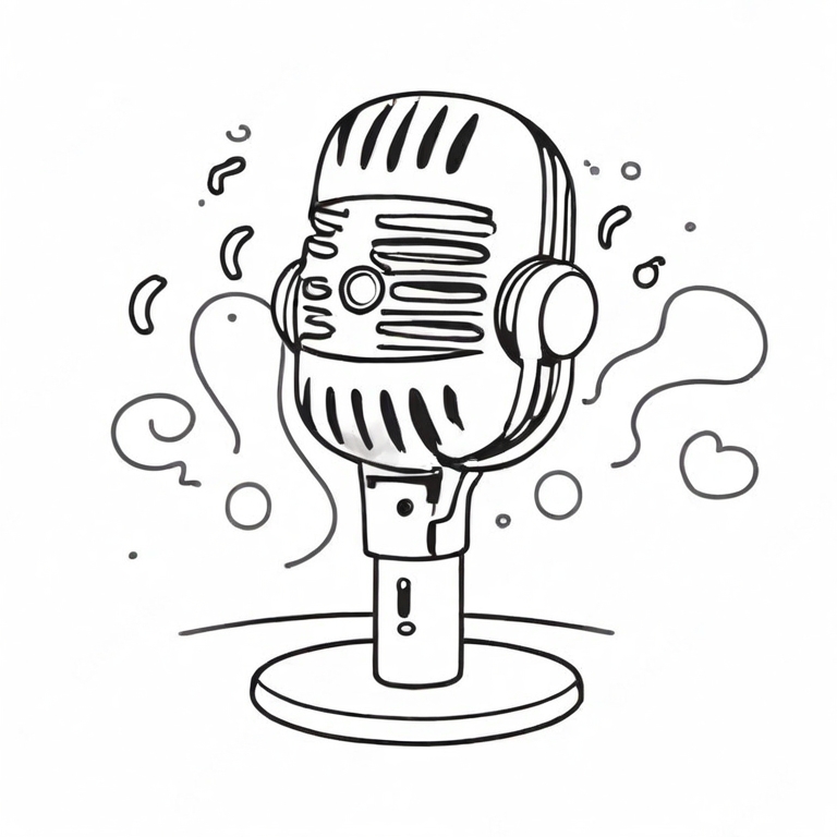 cartoon microphone drawing