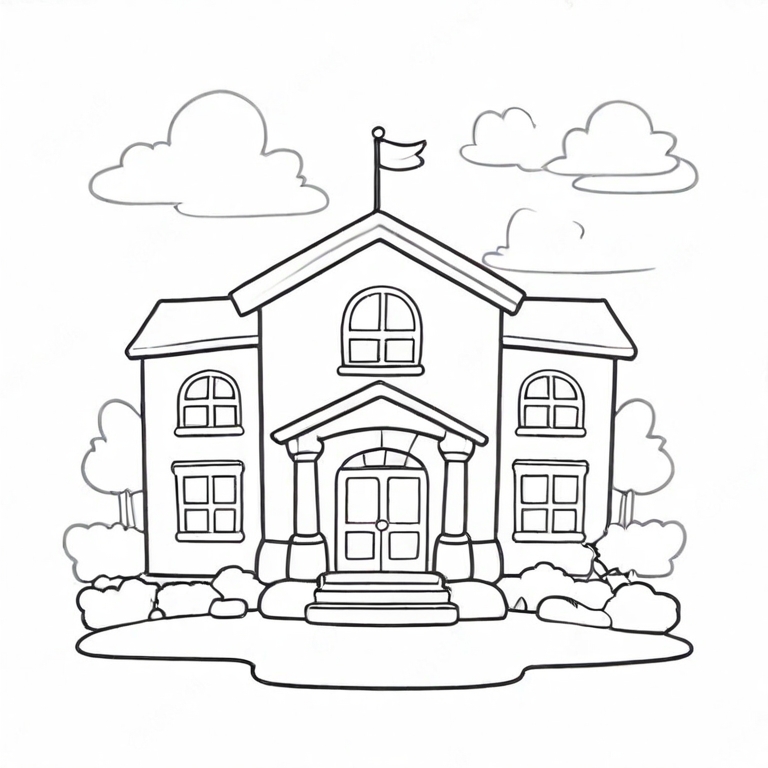 cartoon school drawing