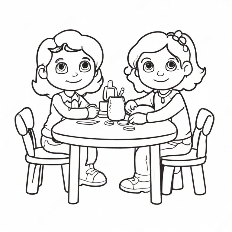 cartoon table drawing