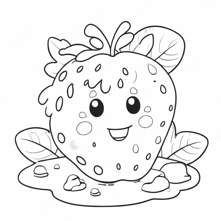 cartoon strawberry drawing