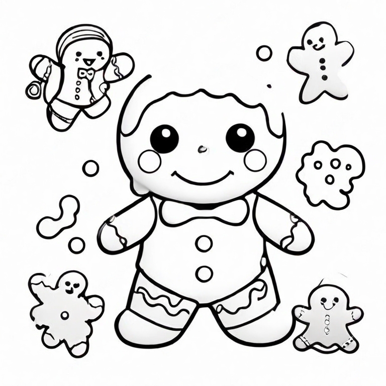 gingerbread man drawing for kids