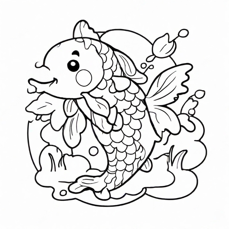 koi fish sketch
