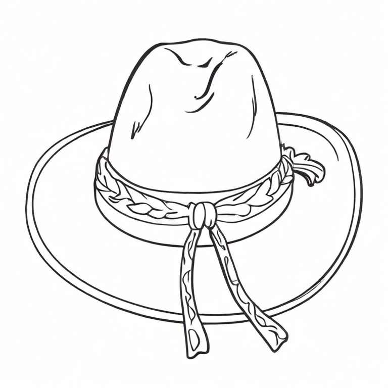 cartoon cowboy hat drawing