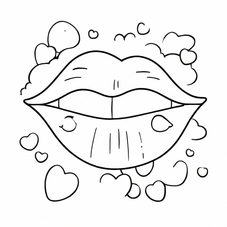 cartoon lips drawing