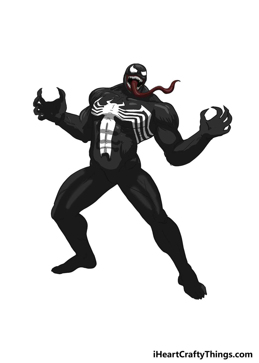 How to Draw Venom step 6