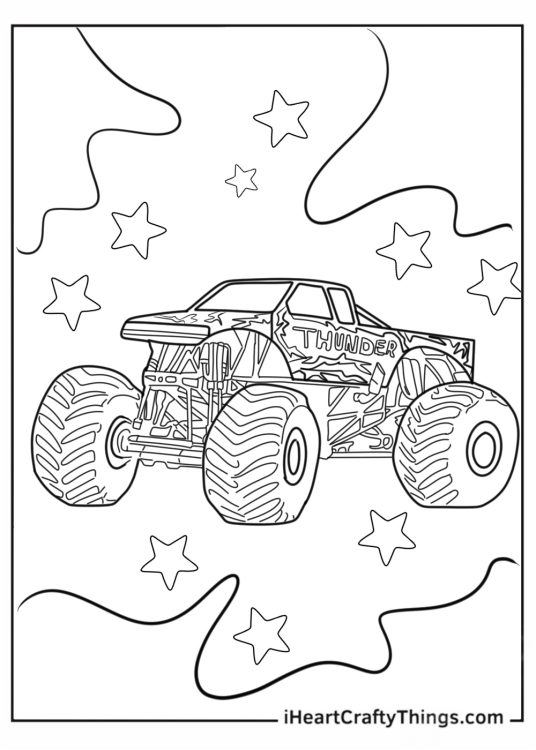 Blue Thunder Monster Truck To Color