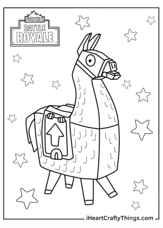 Cute Fortnite Llama To Color